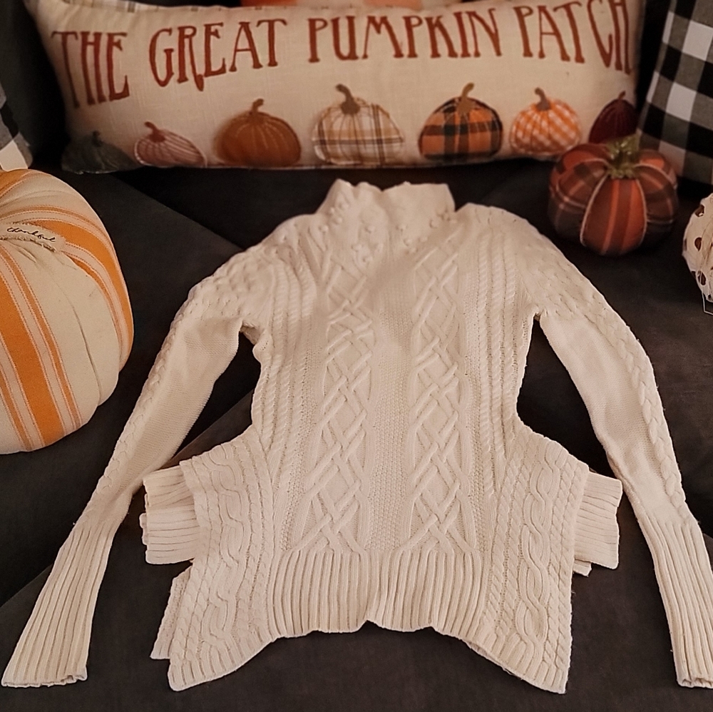 BCBG Cream Cable Knit Sweater